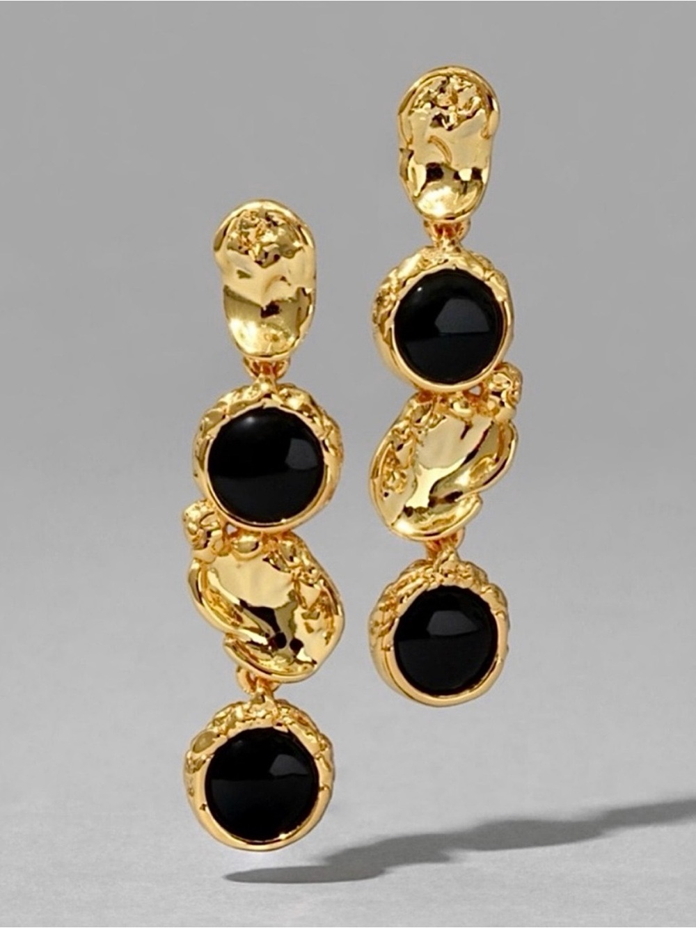 Alexis Bittar Brut Onyx Coin Linear Post Earrings
